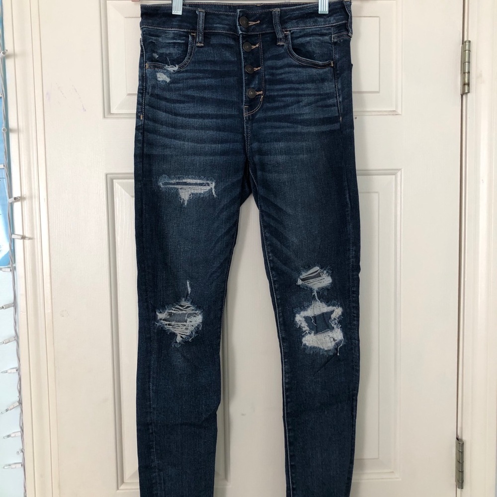 American Eagle High Rise Ripped Jegging